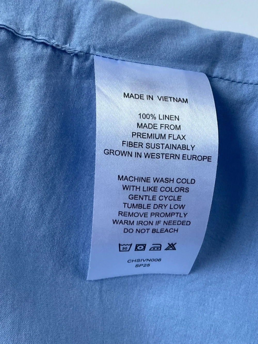 Quince 100% European Linen Vest Sz M French Blue Coastal Preppy Quiet Luxury